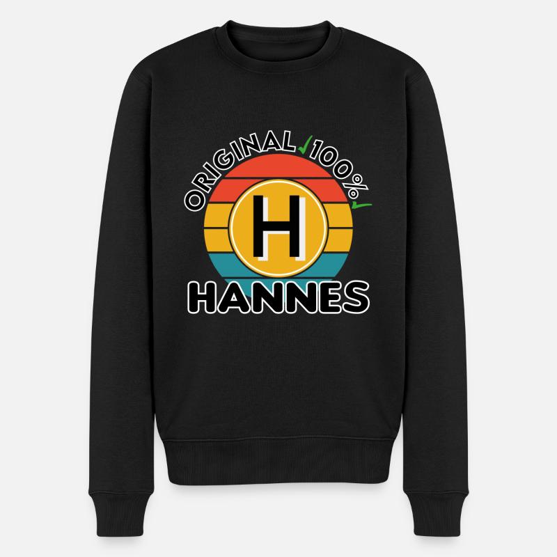 Hannes - Männer Premium Bio Pullover - Schwarz