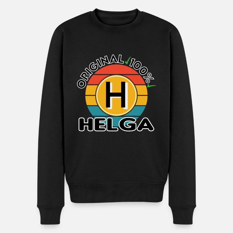 Helga - Männer Premium Bio Pullover - Schwarz