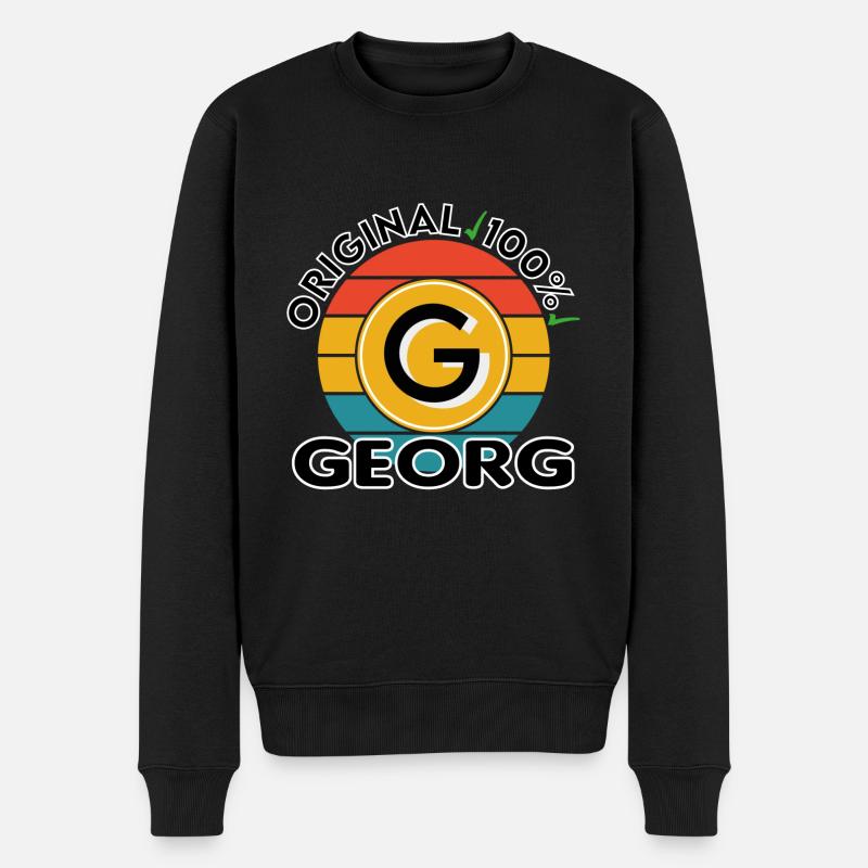 Georg - Männer Premium Bio Pullover - Schwarz