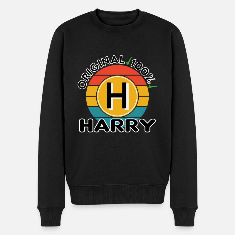 Harry - Männer Premium Bio Pullover - Schwarz