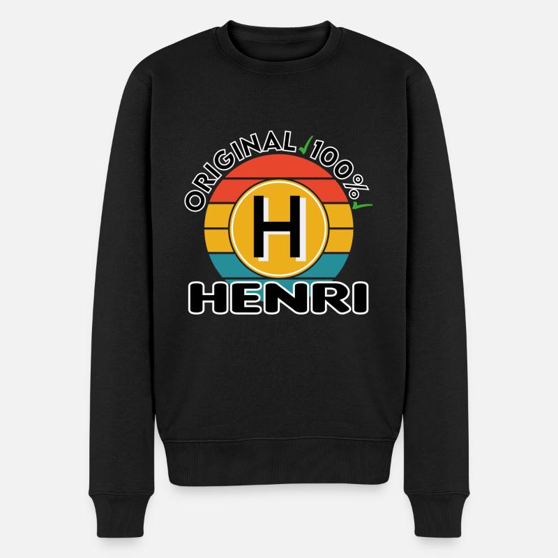 Henri - Männer Premium Bio Pullover - Schwarz