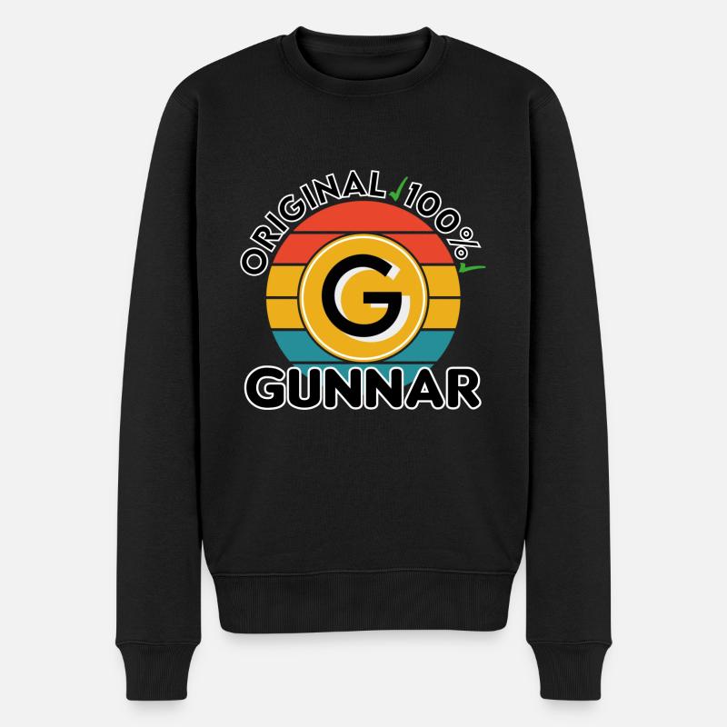 Gunnar - Männer Premium Bio Pullover - Schwarz