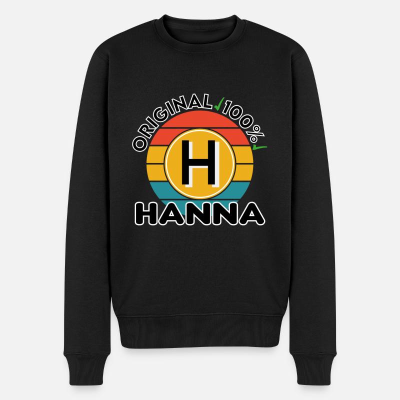 Hanna - Männer Premium Bio Pullover - Schwarz
