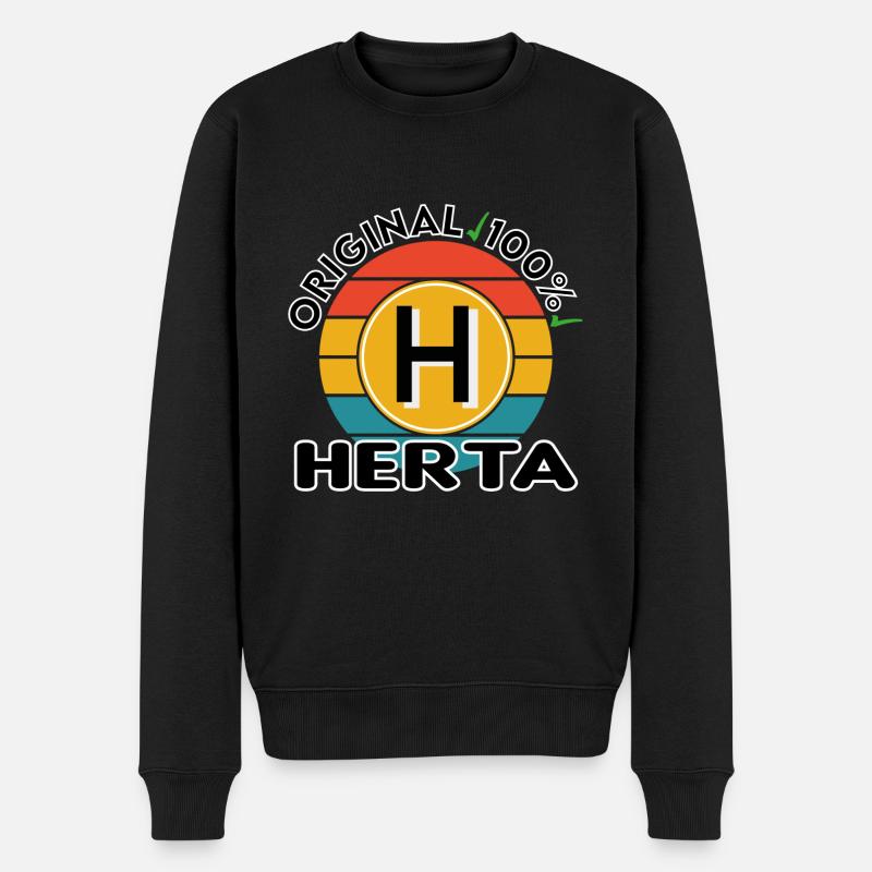 Herta - Männer Premium Bio Pullover - Schwarz