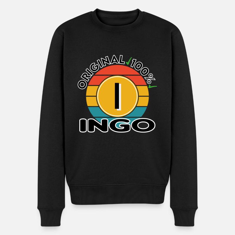 Ingo - Männer Premium Bio Pullover - Schwarz