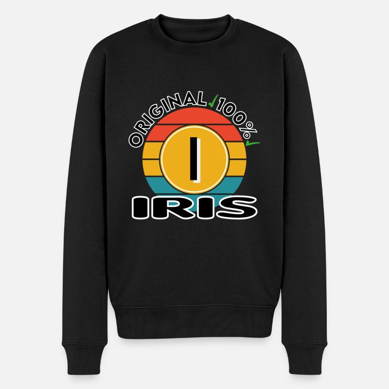 Iris - Männer Premium Bio Pullover - Schwarz