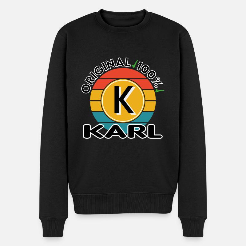 Karl - Männer Premium Bio Pullover - Schwarz