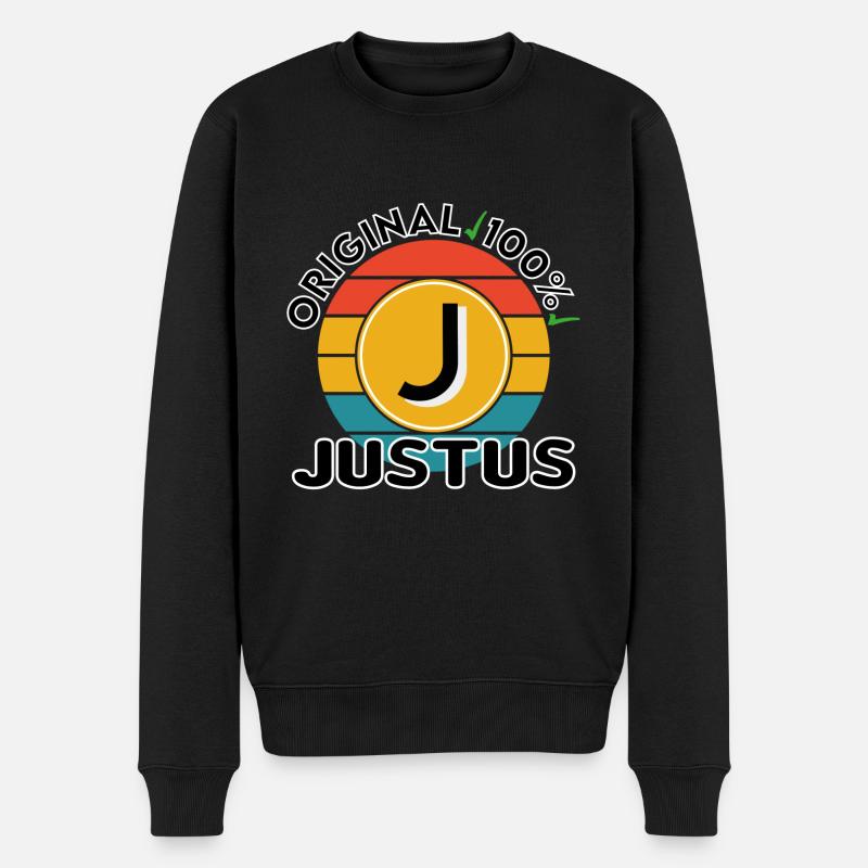 Justus - Männer Premium Bio Pullover - Schwarz