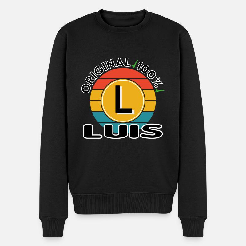 Luis - Männer Premium Bio Pullover - Schwarz