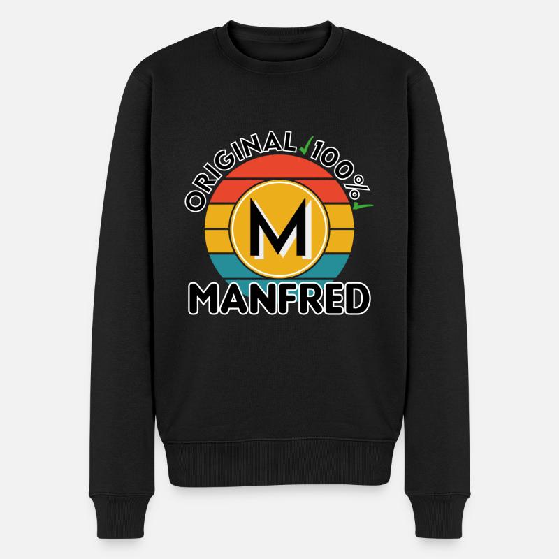 Manfred - Männer Premium Bio Pullover - Schwarz