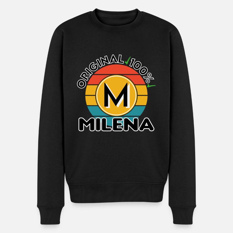 Milena - Männer Premium Bio Pullover - Schwarz