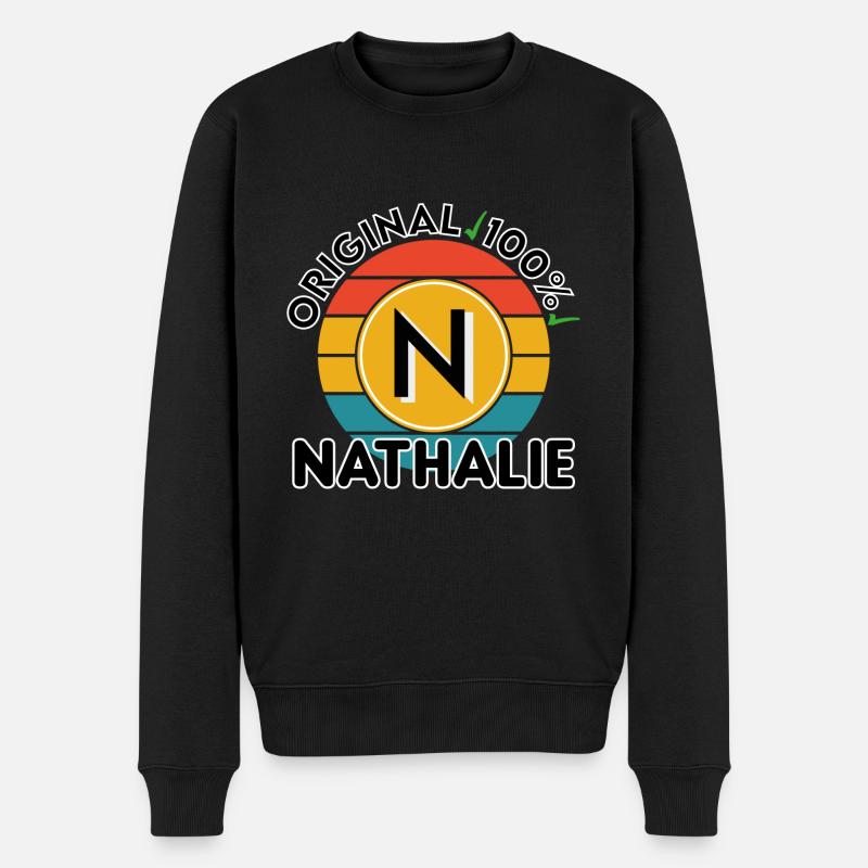 Nathalie - Männer Premium Bio Pullover - Schwarz