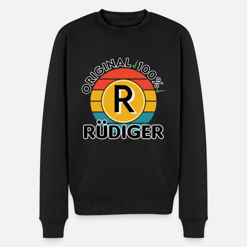 Rüdiger - Männer Premium Bio Pullover - Schwarz