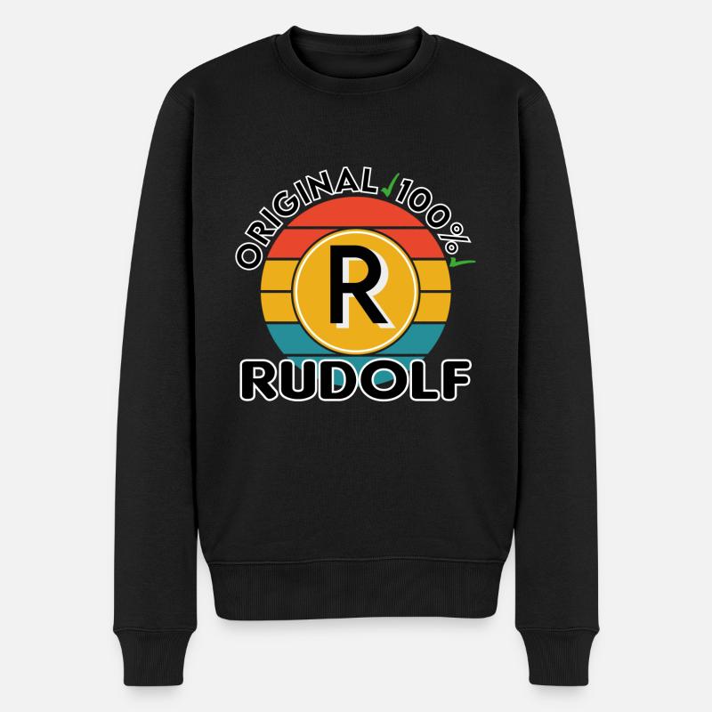 Rudolf - Männer Premium Bio Pullover - Schwarz