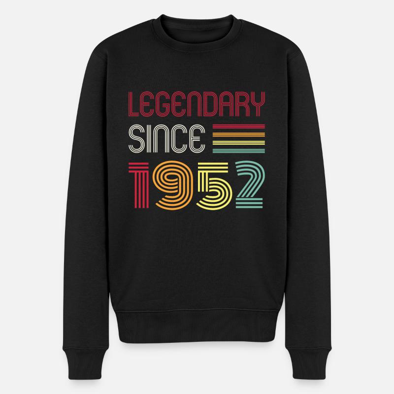 Birthday Legendary Since 1952 - Männer Premium Bio Pullover - Schwarz