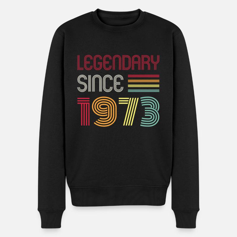 Birthday Legendary Since 1973 - Männer Premium Bio Pullover - Schwarz