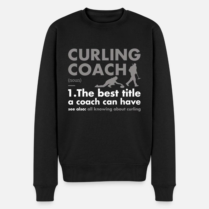 Sport Coach Definition Curling - Männer Premium Bio Pullover - Schwarz
