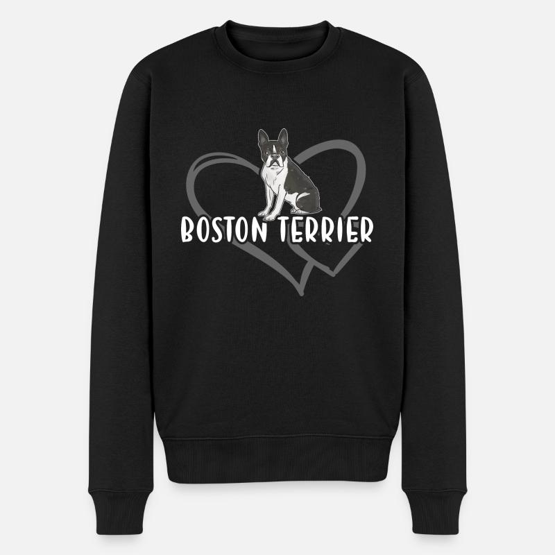 Cuore di Boston Terrier - Maglione ecologico premium da uomo - nero