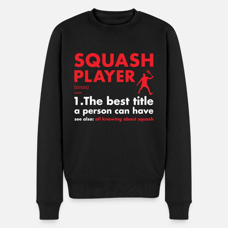 Sport Player Definition Squash - Männer Premium Bio Pullover - Schwarz