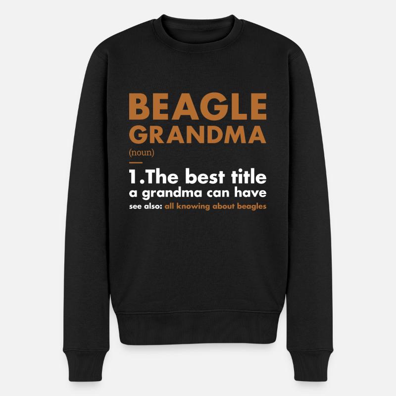 Beagle Grandma Definition - Männer Premium Bio Pullover - Schwarz