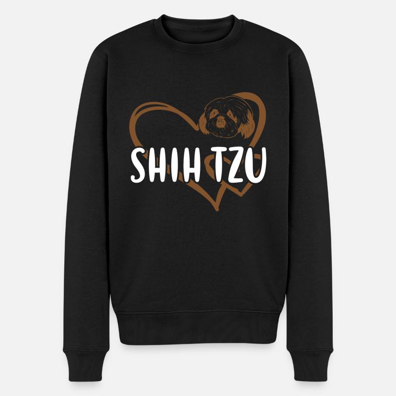 Cœur de Shih Tzu - Pull Premium bio Homme - noir
