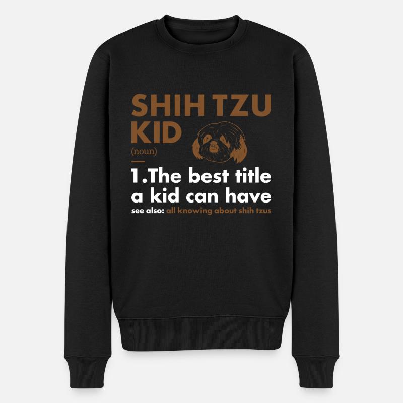 Shih Tzu Kid Définition - Pull Premium bio Homme - noir