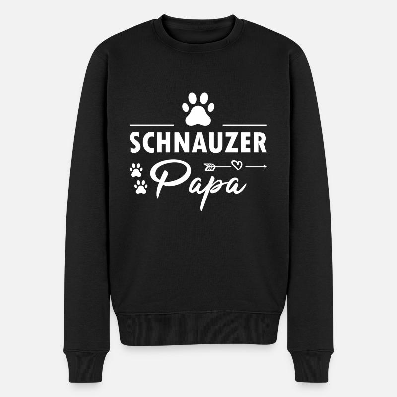 Schnauzer Papa - Männer Premium Bio Pullover - Schwarz