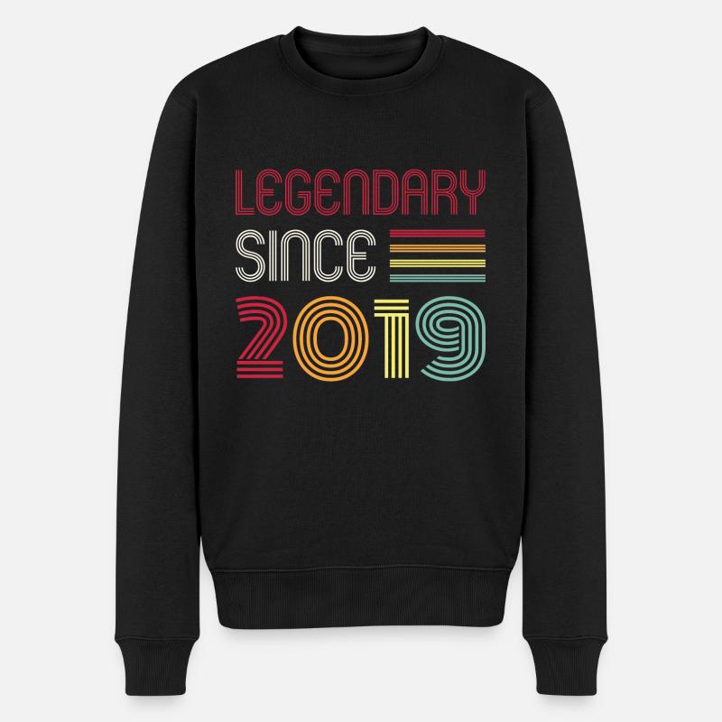 Birthday Legendary Since 2019 - Männer Premium Bio Pullover - Schwarz