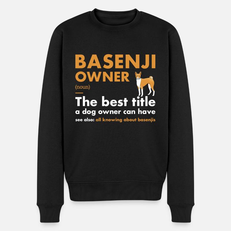 Dog Basenji Owner Definition - Männer Premium Bio Pullover - Schwarz