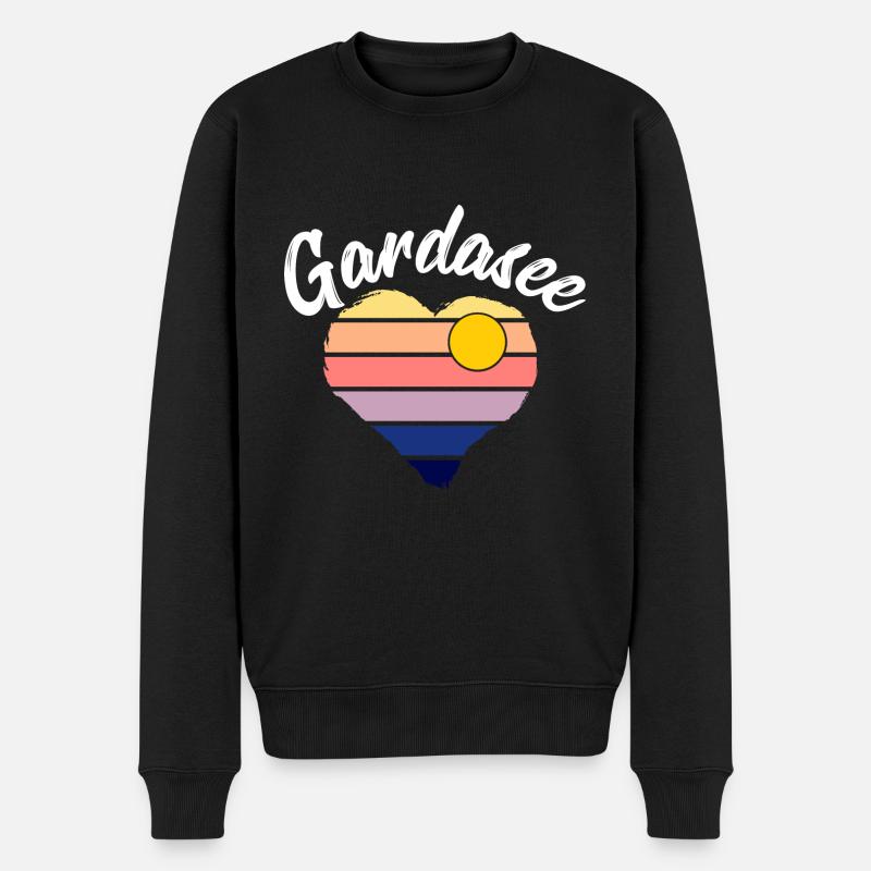 Gardasee Fan Gardasee Urlaub - Männer Premium Bio Pullover - Schwarz