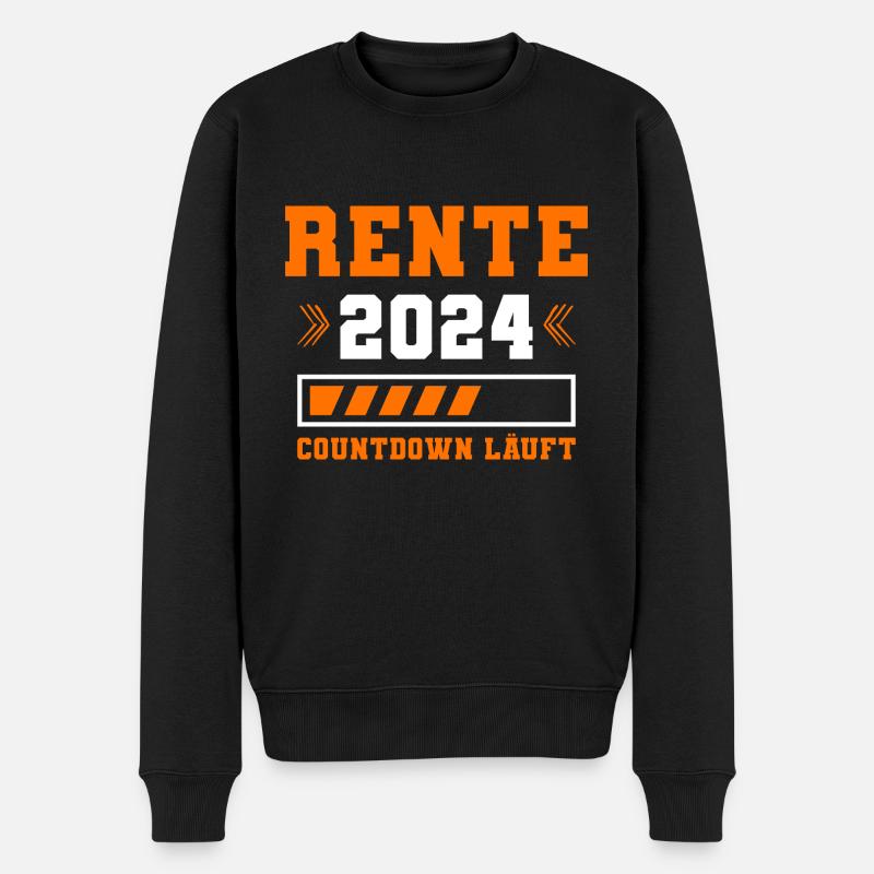 Rente 2024 Countdown Läuft Rente 2024 - Männer Premium Bio Pullover - Schwarz