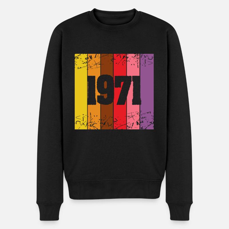 1971 - Männer Premium Bio Pullover - Schwarz