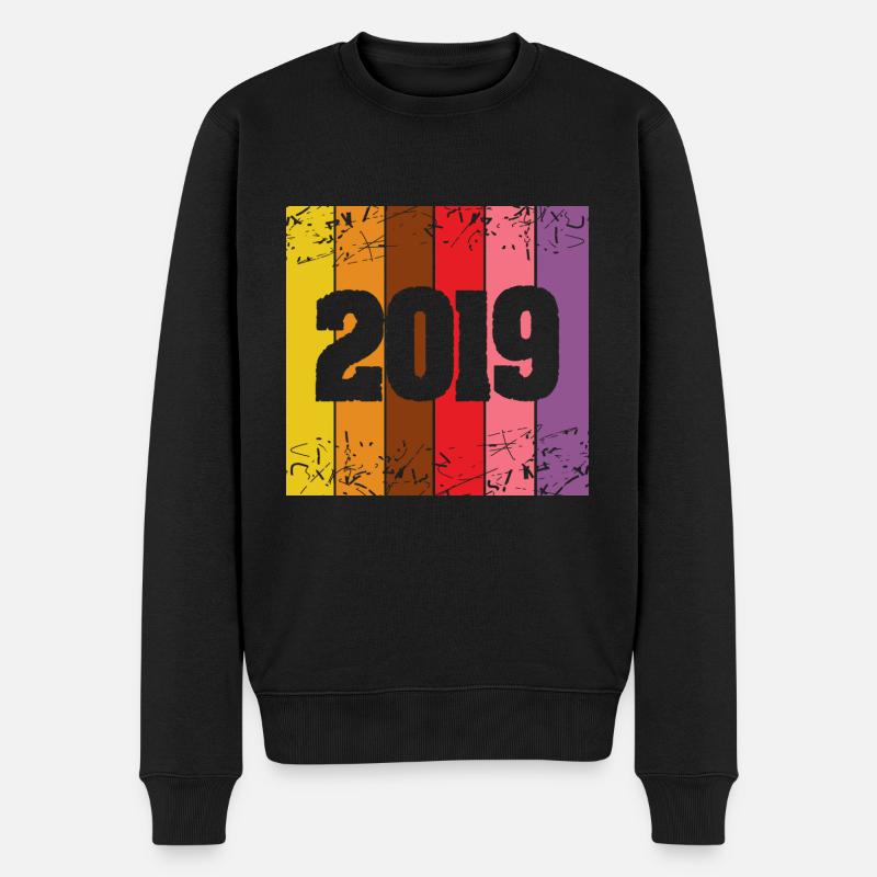 2019 2019 - Männer Premium Bio Pullover - Schwarz