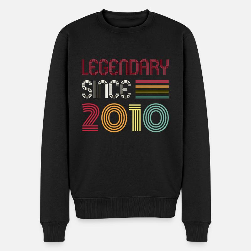 Birthday Legendary Since 2010 - Männer Premium Bio Pullover - Schwarz