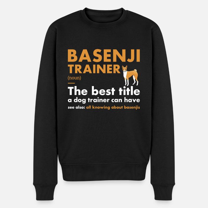 Dog Basenji Trainer Definiton - Männer Premium Bio Pullover - Schwarz