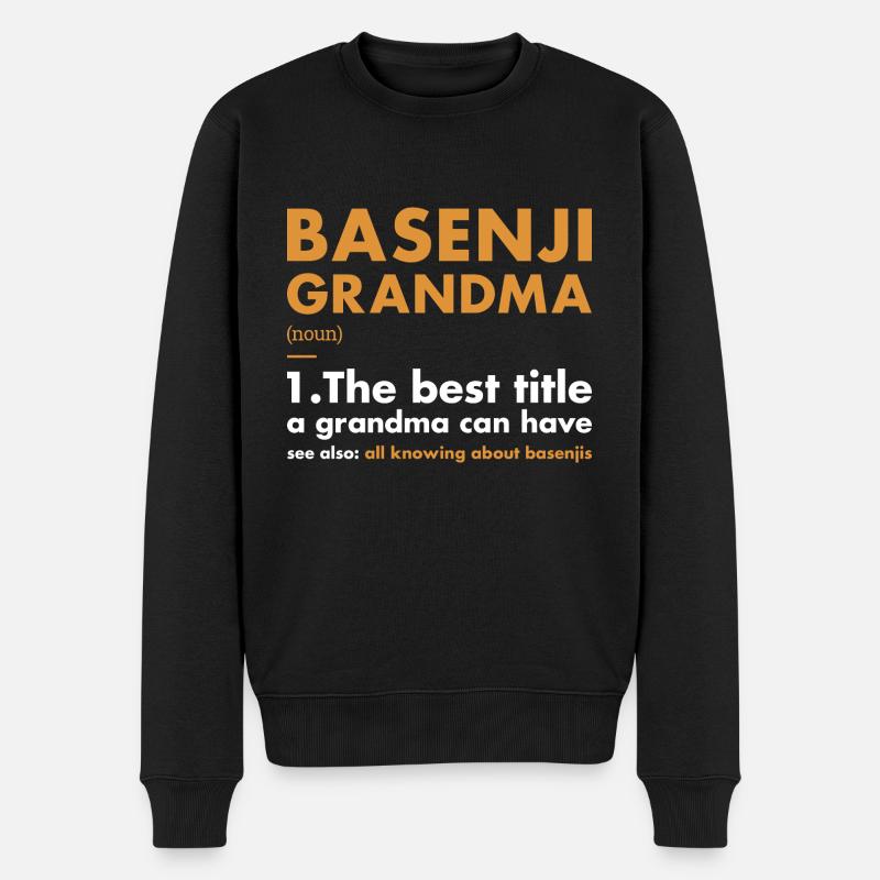 Chien Basenji Grand-mère Définition - Pull Premium bio Homme - noir