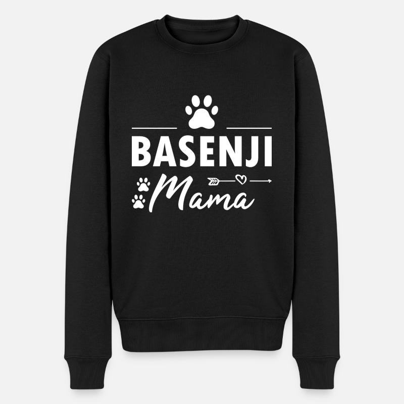 Chien Basenji Mama - Pull Premium bio Homme - noir