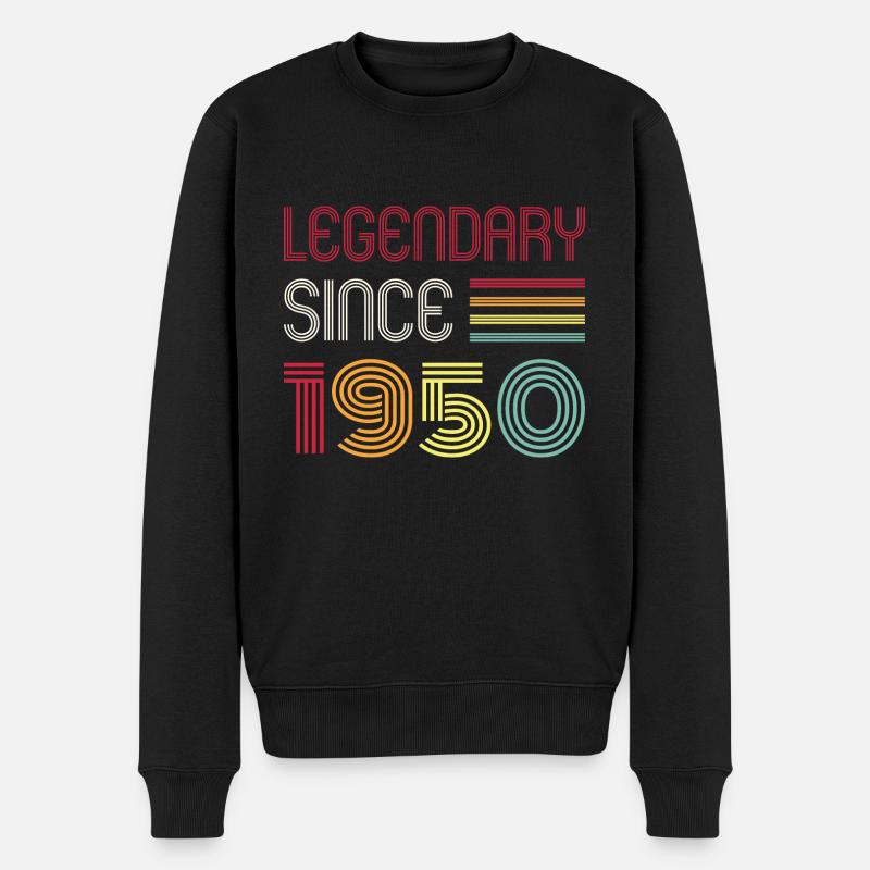 Birthday Legendary Since 1950 - Männer Premium Bio Pullover - Schwarz