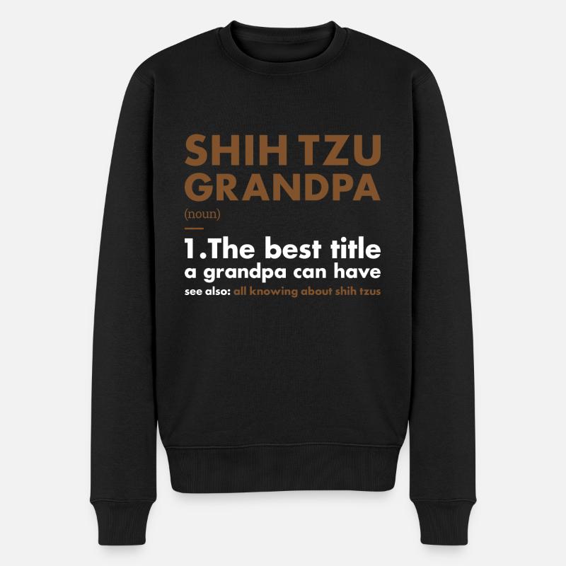 Shih Tzu Grandpa Définition - Pull Premium bio Homme - noir