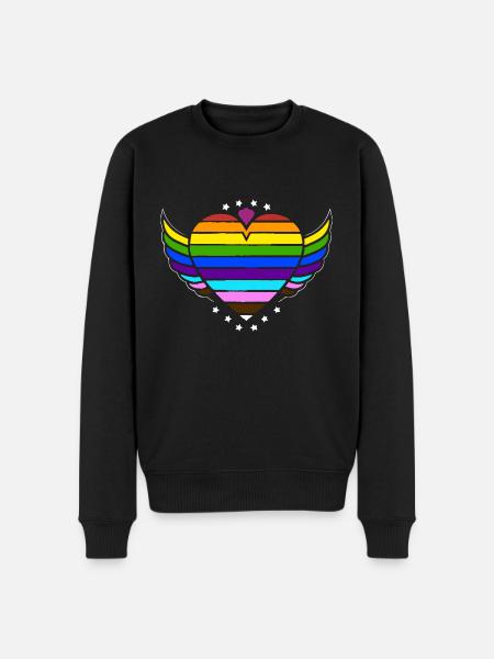 Rainbow Connection Embrace, Happy Pride - Men's Premium Organic Jumper - black