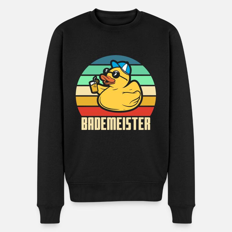 Bademeister lustig - Männer Premium Bio Pullover - Schwarz