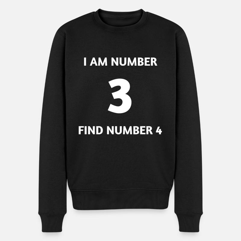 IAMNUMBER3 - Männer Premium Bio Pullover - Schwarz