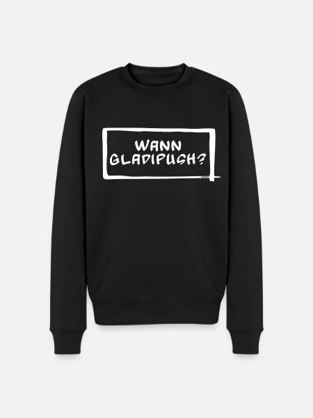 Wann Gladipush? - Männer Premium Bio Pullover - Schwarz