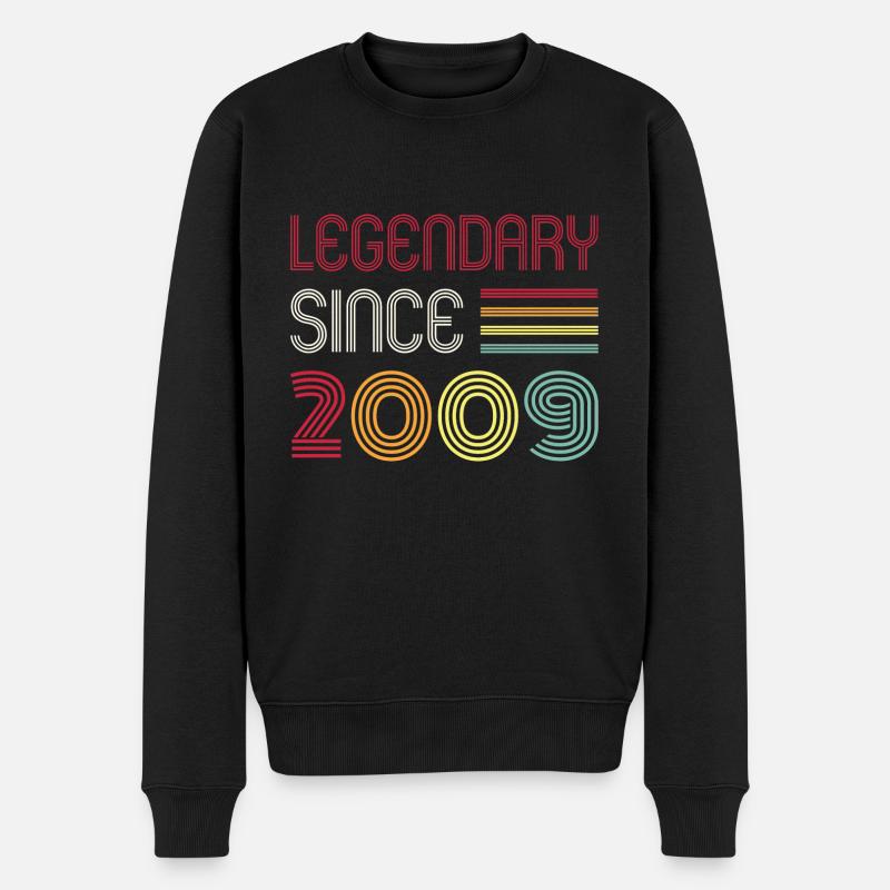 Birthday Legendary Since 2009 - Männer Premium Bio Pullover - Schwarz