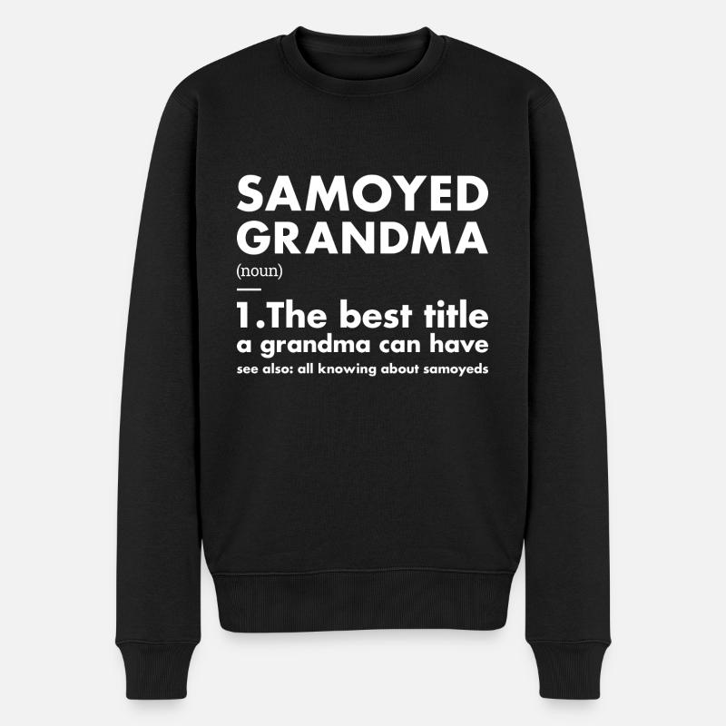 Samoyed Grandma Definition - Männer Premium Bio Pullover - Schwarz