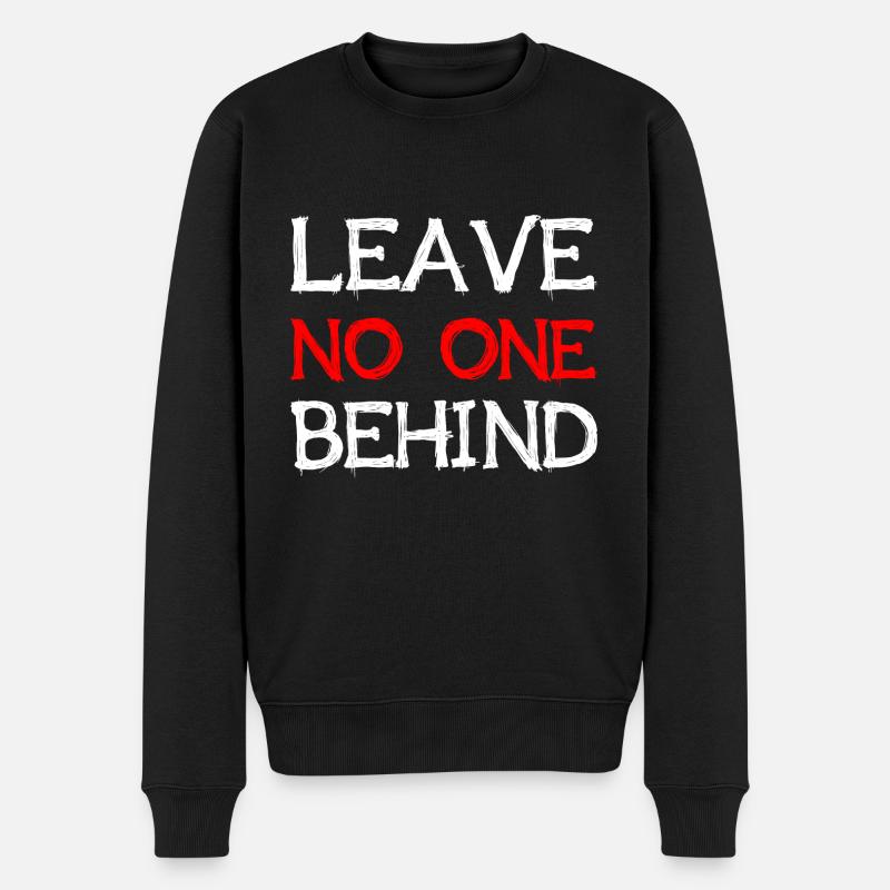 Leave No One Behind Refugees Welcome Geschenkidee - Männer Premium Bio Pullover - Schwarz