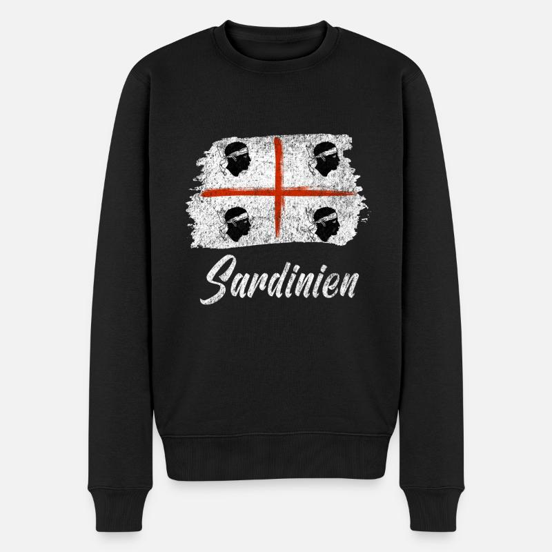 Sardinien retro - Männer Premium Bio Pullover - Schwarz
