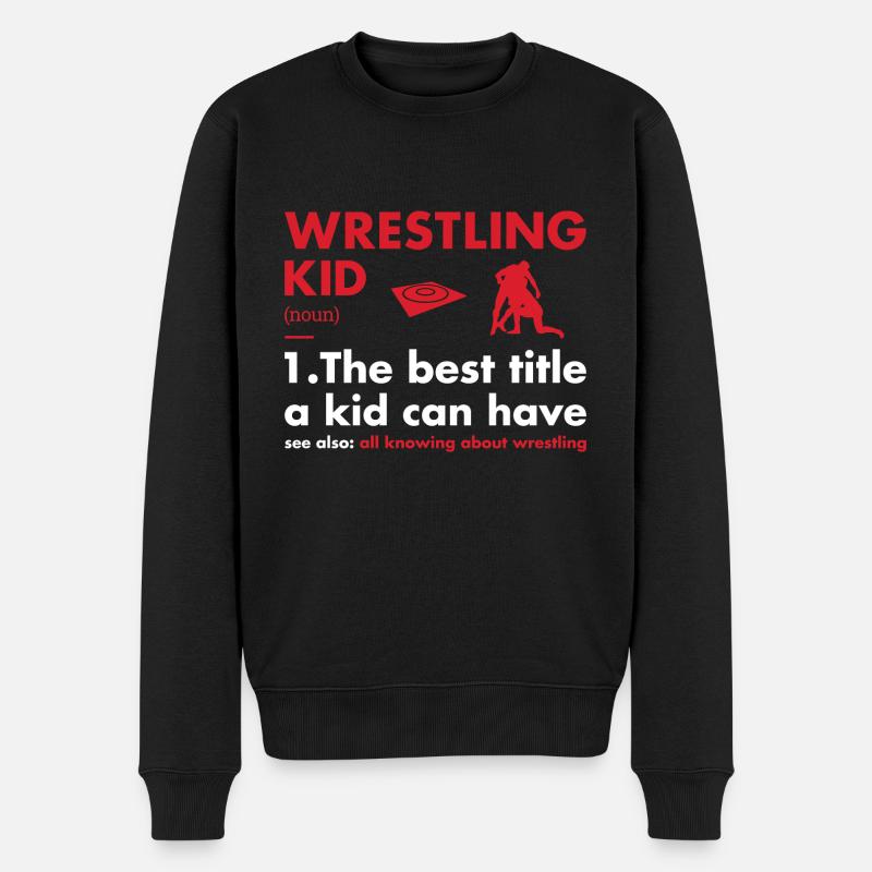 Sport Kid Definition Wrestling - Männer Premium Bio Pullover - Schwarz