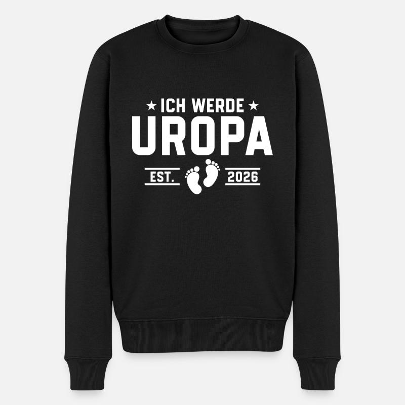 Schwangerschaft verkünden - Ich werde Uropa 2026 - Männer Premium Bio Pullover - Schwarz
