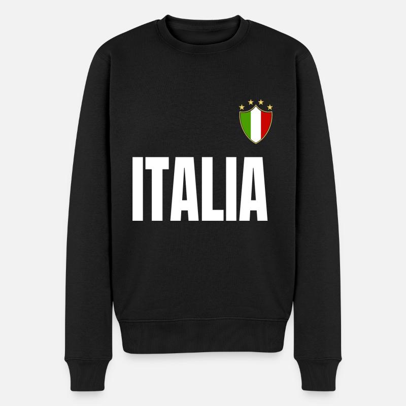 italia Sommer - Männer Premium Bio Pullover - Schwarz